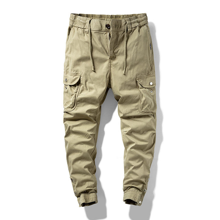 Herren Cargo-Joggerhose im Utility-Look mit elastischem Bund, Mehrfach-Taschen und gerippten Beinabschlüssen Mune Fashion