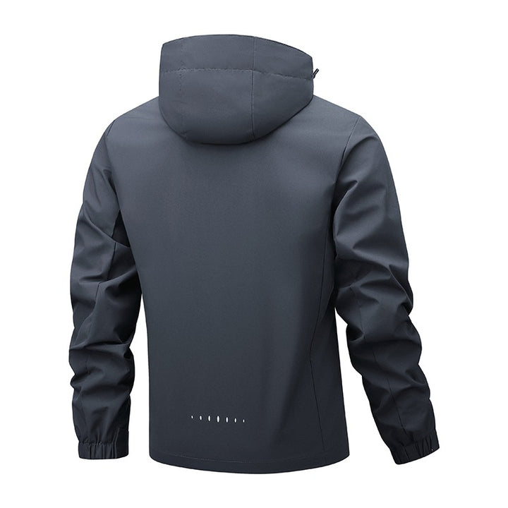 Men's softshell transitional jacket with hood, water-repellent membrane & welded seams Mune Fashion