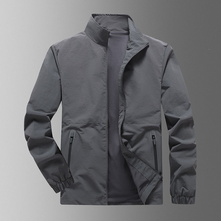 Men's Lightweight Wind Jacket with High Collar Mune Fashion