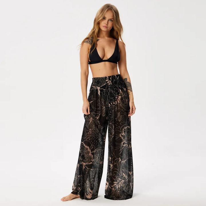Ladies leggings made of airy, transparent fabric quality with exotic pattern Mune Fashion