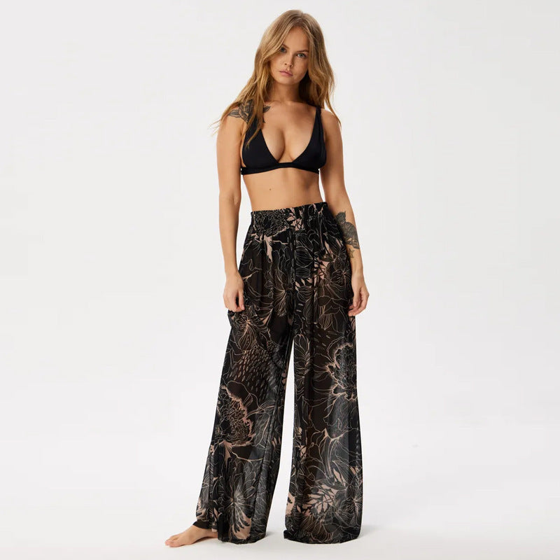 Ladies leggings made of airy, transparent fabric quality with exotic pattern Mune Fashion