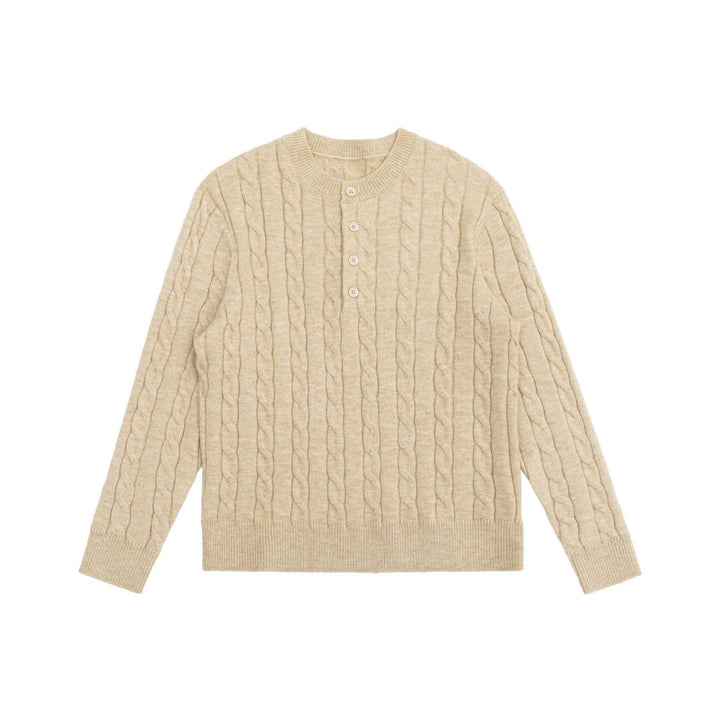 Women's knit cardigan with cable pattern and round neckline Mune Fashion