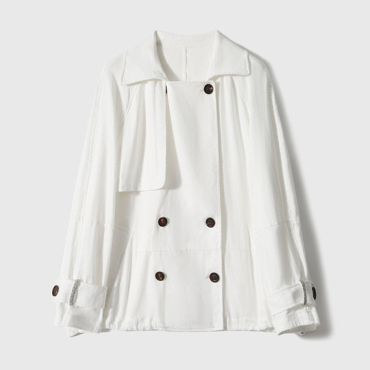 Women's Fashionable Transitional Jacket with Double Button Placket Mune Fashion