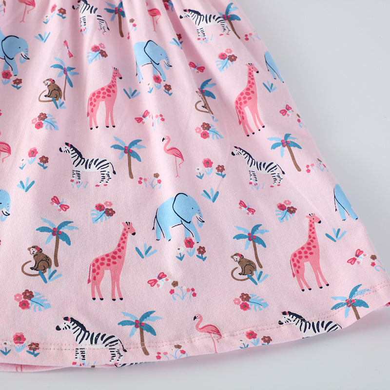 Girls cotton dress with playful animal motif Mune Fashion