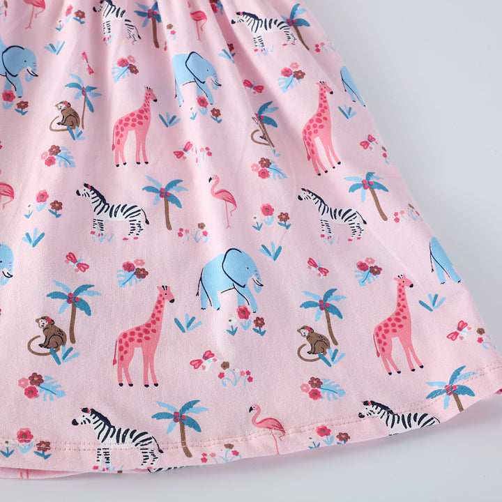 Girls cotton dress with playful animal motif Mune Fashion