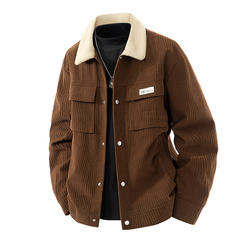 Men's cord jacket with teddy lining Mune Fashion