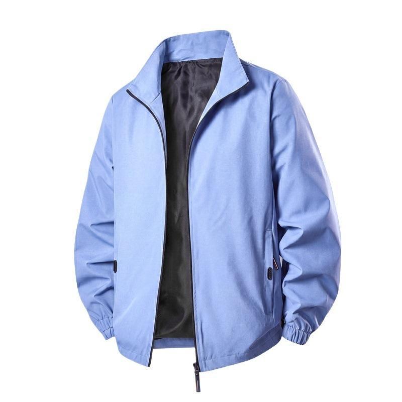 Men's Lightweight Transitional Jacket with High Stand-Up Collar Mune Fashion