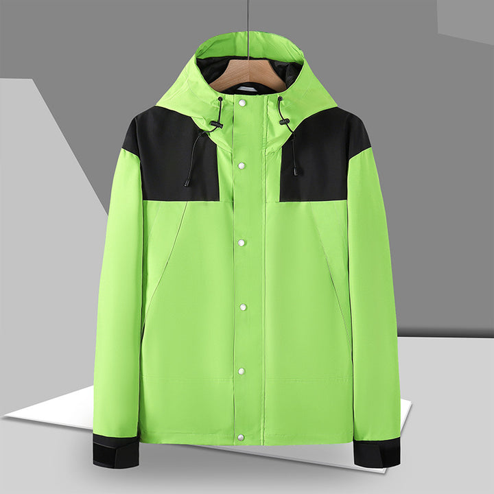 Men's Water-Repellent Hooded Field Jacket with Snap Button Front and Adjustable Velcro Cuffs Mune Fashion