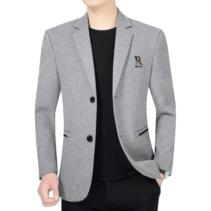 Men's Slim-Fit Blazer with subtle logo and textured fabric Mune Fashion Mune Fashion