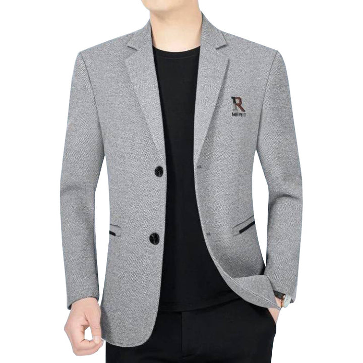 Men's Slim-Fit Blazer with subtle logo and textured fabric Mune Fashion Mune Fashion
