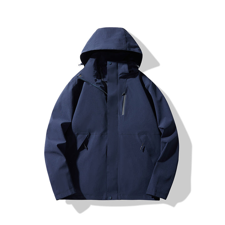 Men's Technical Waterproof Hooded Shell Jacket in Minimalist Urban Look Mune Fashion