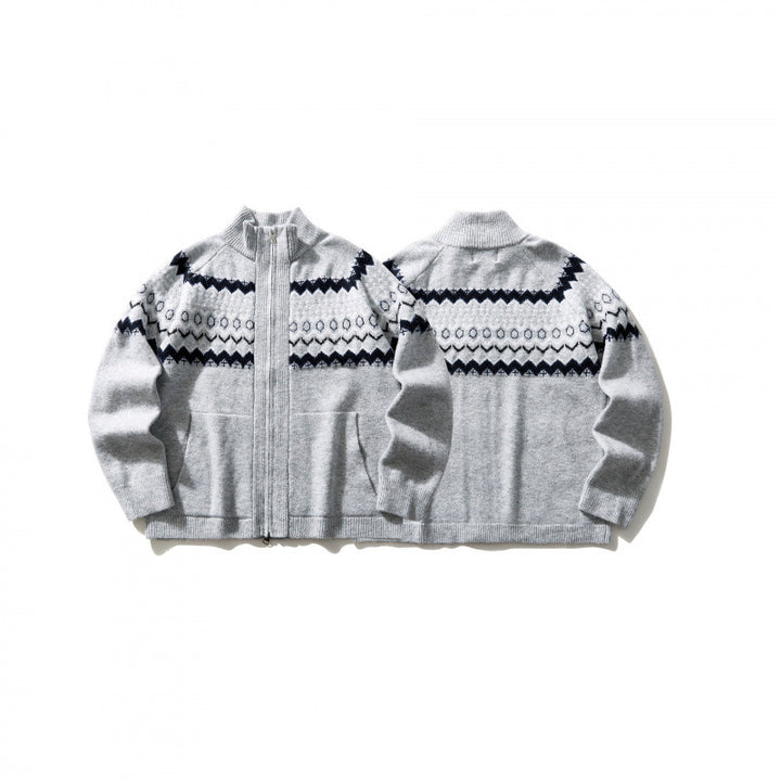 Unisex Norweger cardigan with full zipper, stand-up collar, and side pockets Mune Fashion