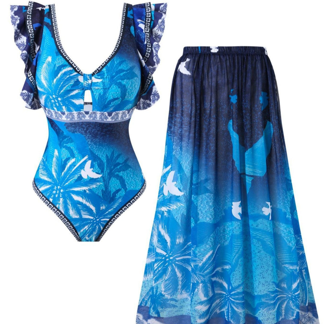 Women's Beach Swimsuit with Wrap Skirt Mune Fashion