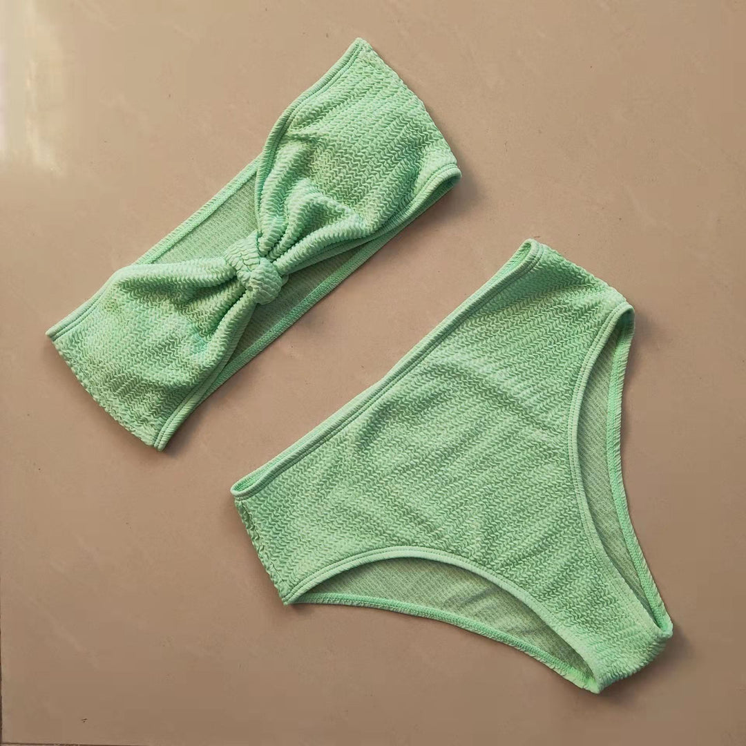 Women's bandeau bikini set with knot-free top and comfortable bottoms Mune Fashion