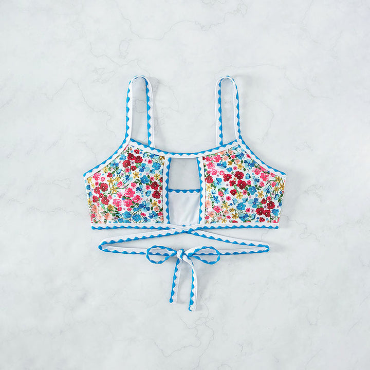 Women's bikini top with floral design and playful ties Mune Fashion