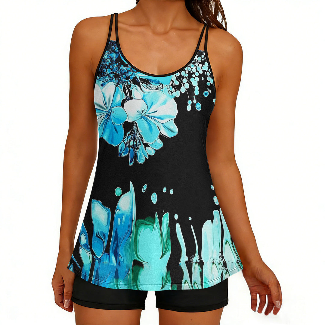 Damen Sportliches Tankini-Oberteil mit elegantem Floral-Design Echo Archiv