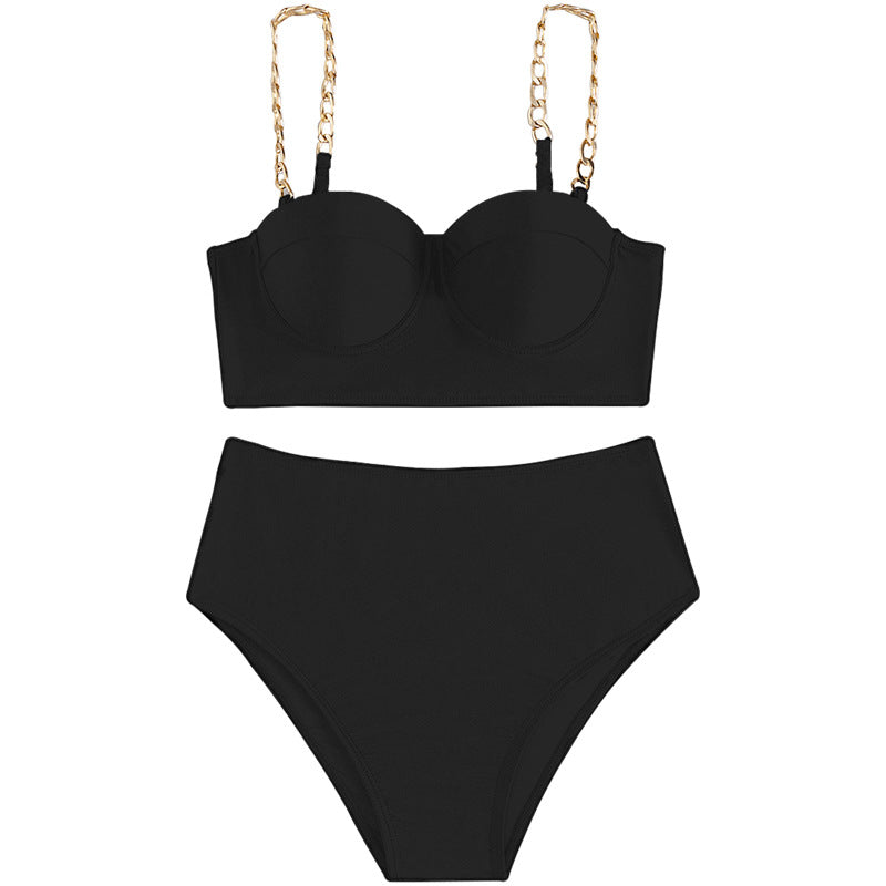 Women's Bustier Bikini with Fashionable Chain Straps Mune Fashion
