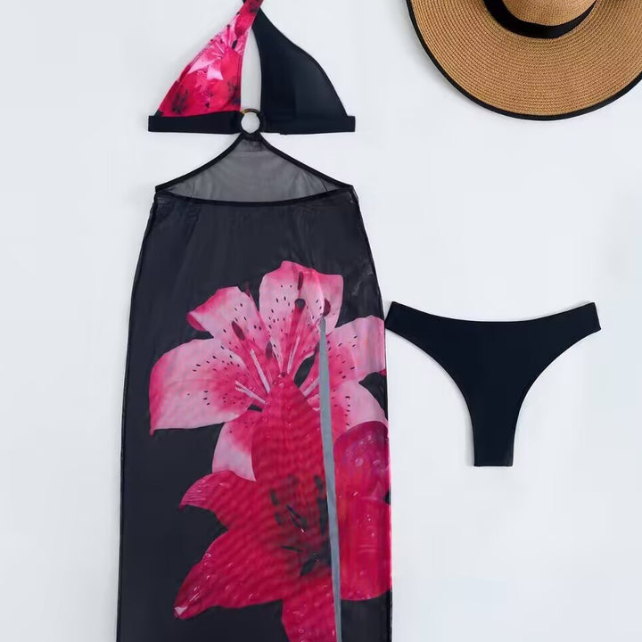 Women's Bikini Set with Floral Cover-up Mune Fashion