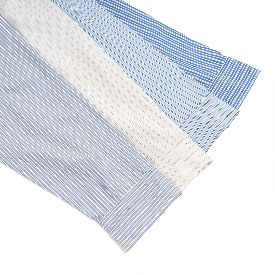 Men's Oversized Shirt made of Cotton Poplin with Pinstripes and Chest Pocket Mune Fashion