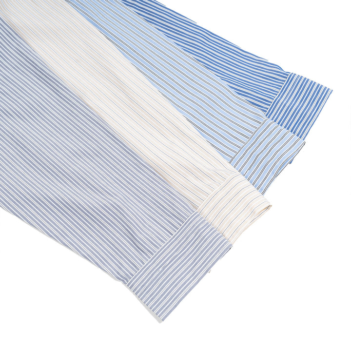 Men's Oversized Shirt made of Cotton Poplin with Pinstripes and Chest Pocket Mune Fashion