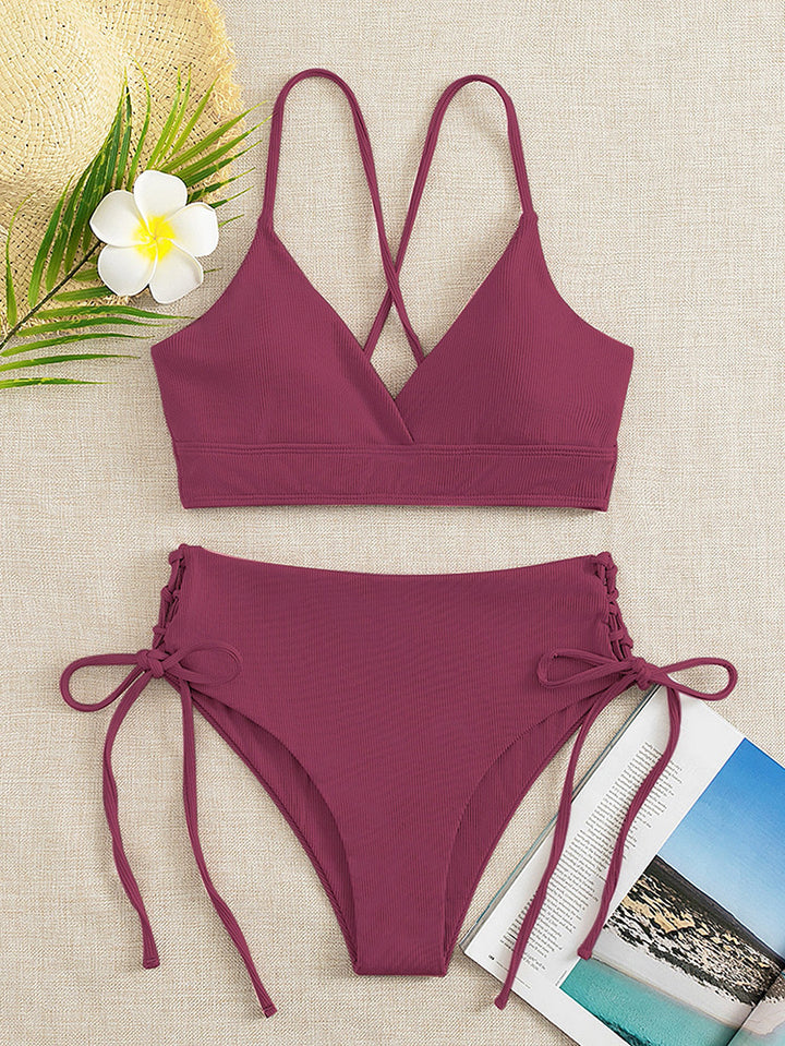 Women's triangle bikini with adjustable straps and high leg cuts Mune Fashion
