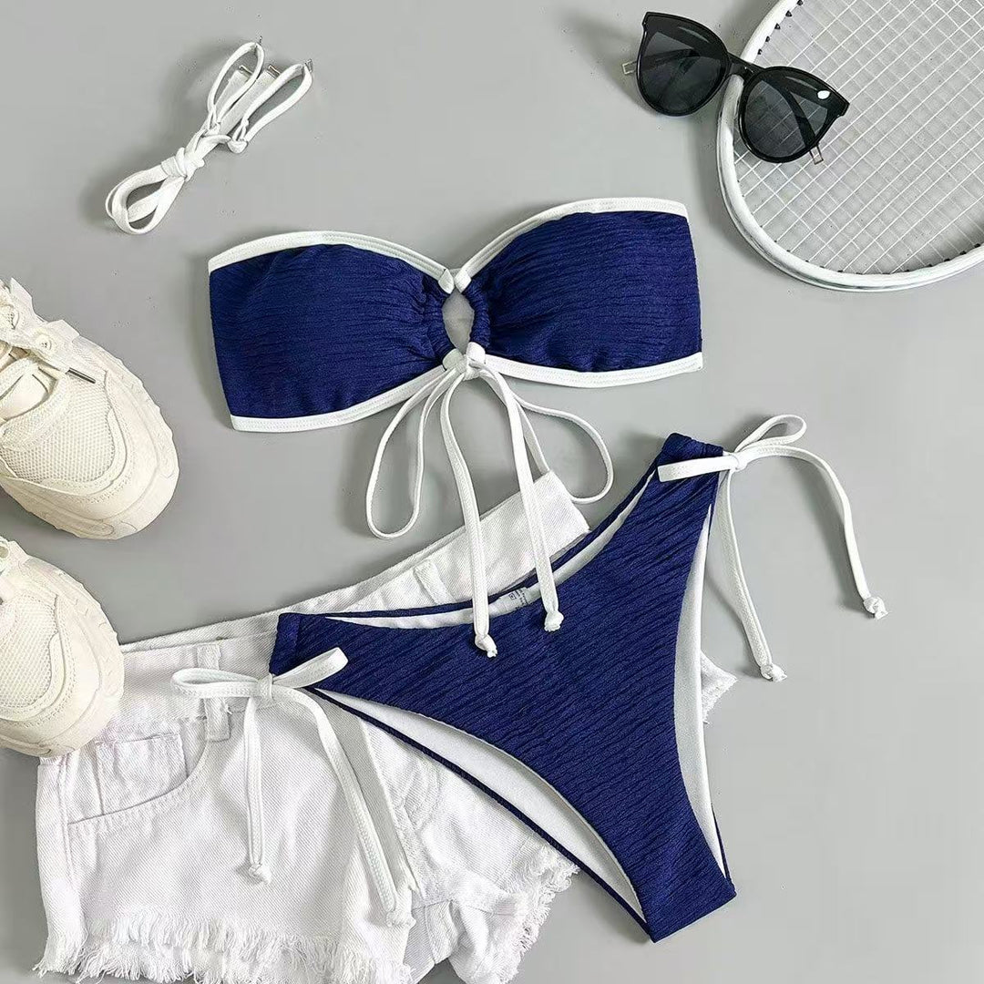 Women's bandeau bikini with playful gathering elements Mune Fashion