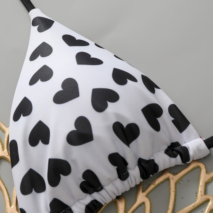 Women's Triangle Bikini with Hearts Mune Fashion