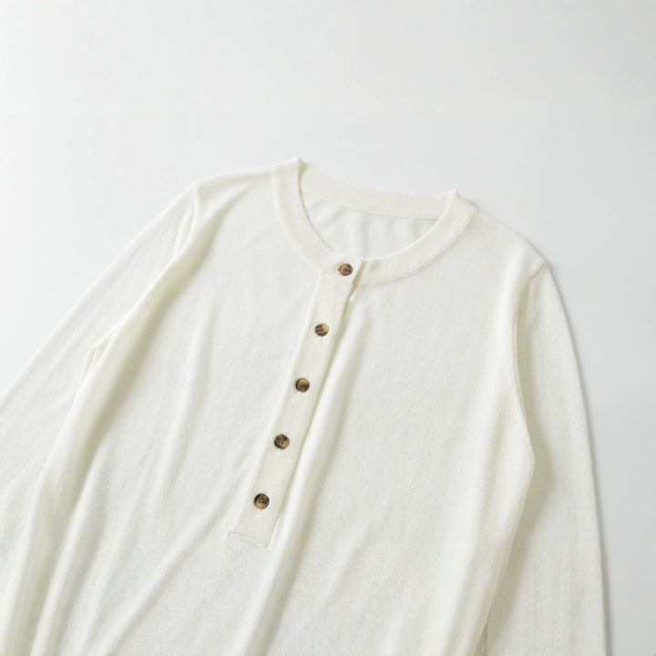 Ladies Fine Short Cardigan with Round Neck, Button Placket and Tailored Cuff Mune Fashion