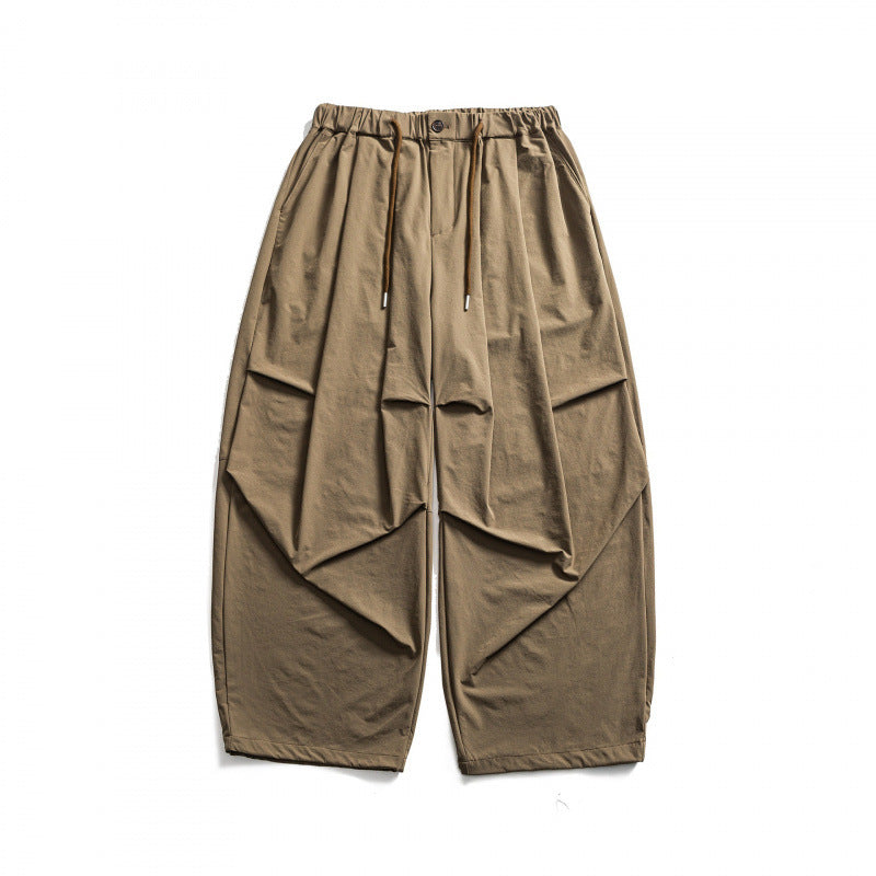 Unisex Wide Harem Pants with Drapes, Elastic Waistband and Drawstring Mune Fashion