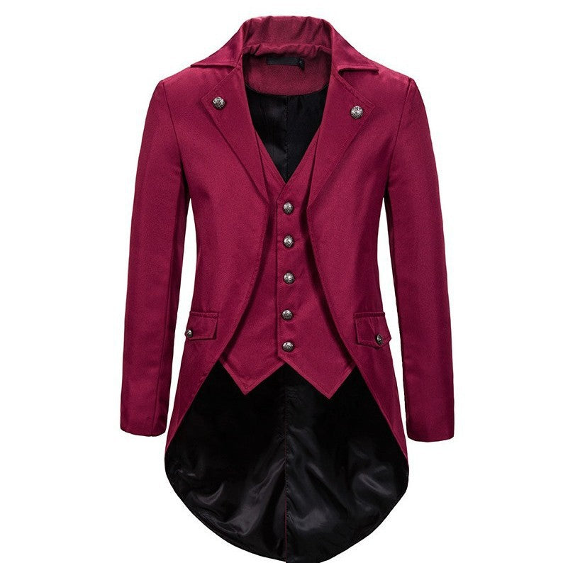 Men's Victorian tailcoat with integrated waistcoat insert and curved swallowtail hem Mune Fashion
