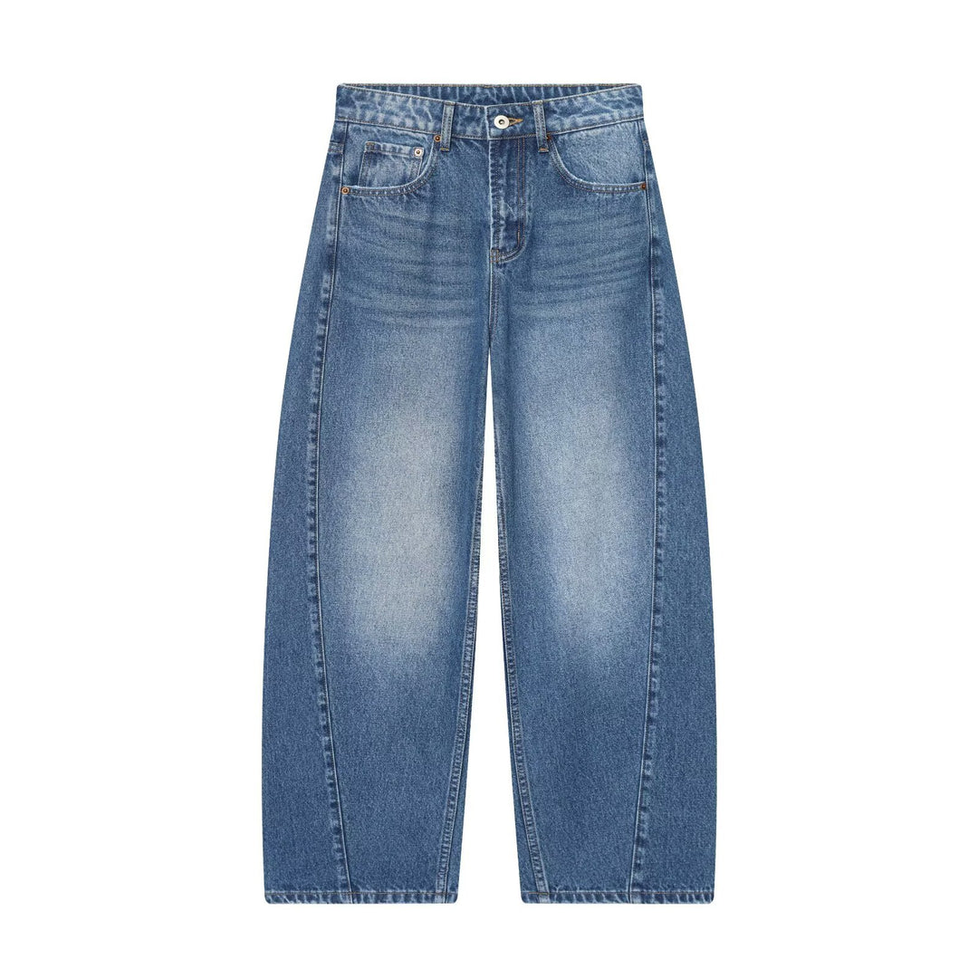 Women’s cropped wide-cut jeans with high waist and front seam details Mune Fashion