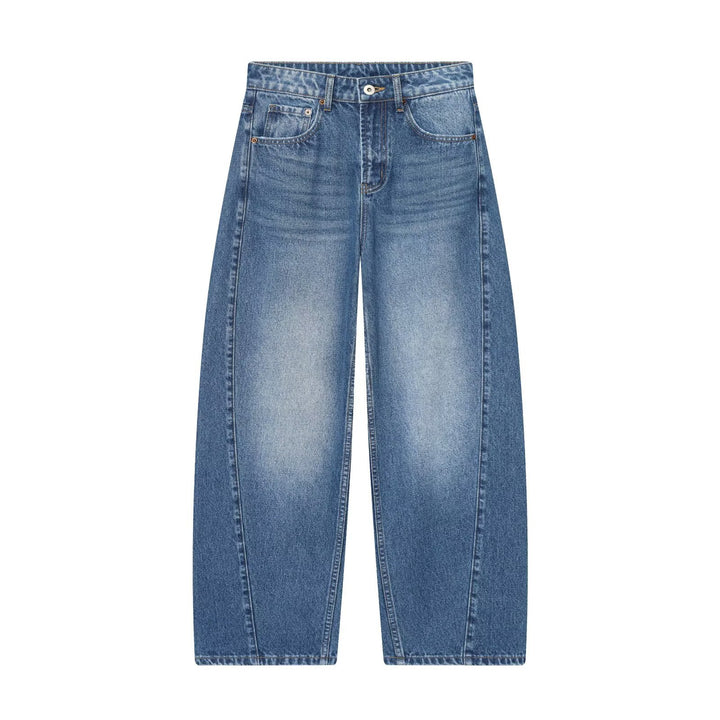 Women’s cropped wide-cut jeans with high waist and front seam details Mune Fashion