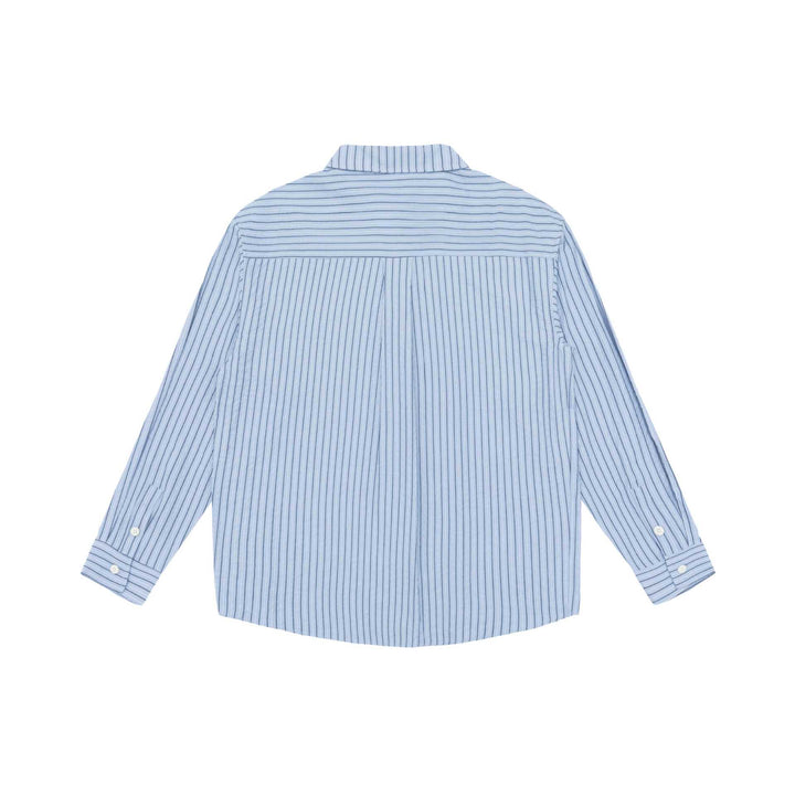 Unisex Casual Oversized Shirt with Vertical Pinstripe Pattern and Contrasting Chest Pocket Mune Fashion