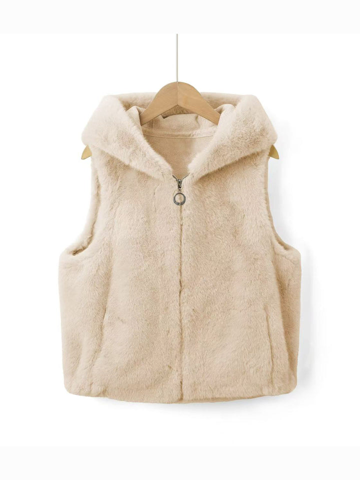 Women's Fleece Vest with Hood Mune Fashion