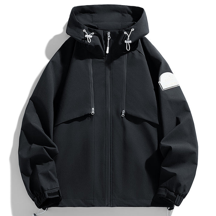 Unisex Lightweight two-tone wind and rain jacket with hood, drawstring and zip pockets Mune Fashion