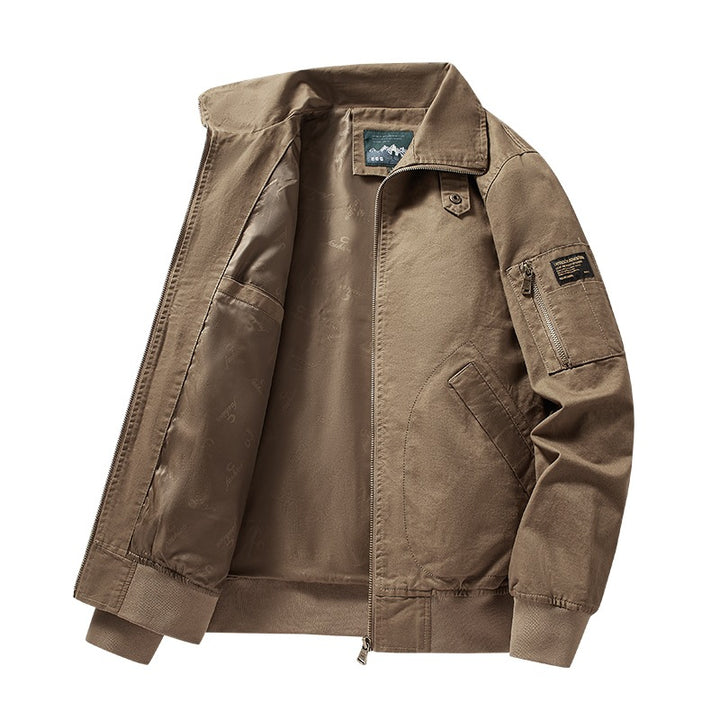 Men's bomber jacket in pilot style with quilted inner lining and sleeve zipper pocket Mune Fashion