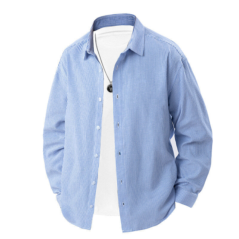 Men's striped overshirt with relaxed fit and Kent collar Mune Fashion