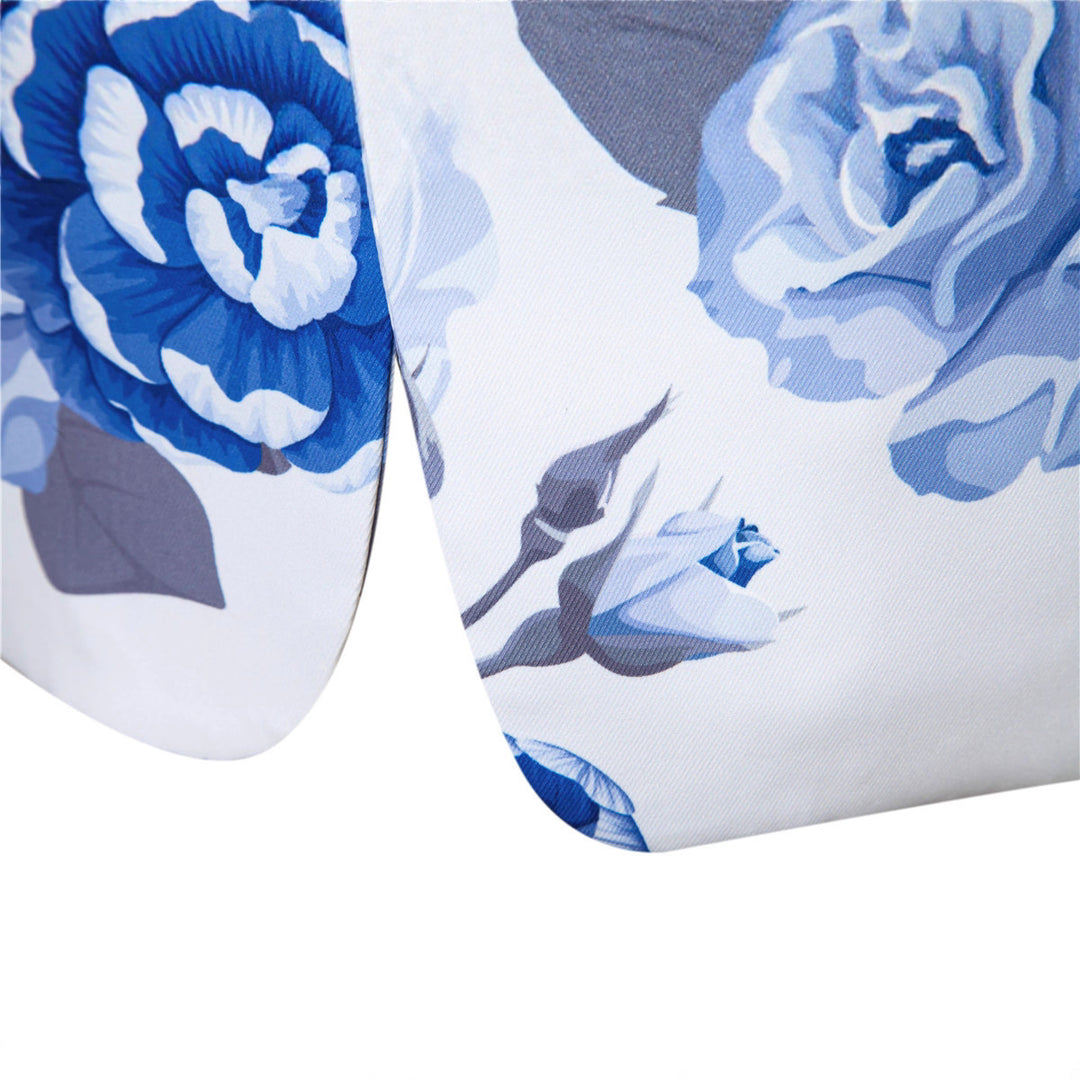 Ladies two-piece suit set with floral all-over print look, tailored blazer and slim trousers Mune Fashion