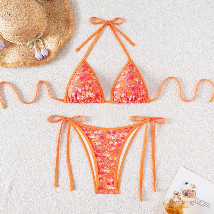 Ladies playful triangle bikini with side tie strings Mune Fashion