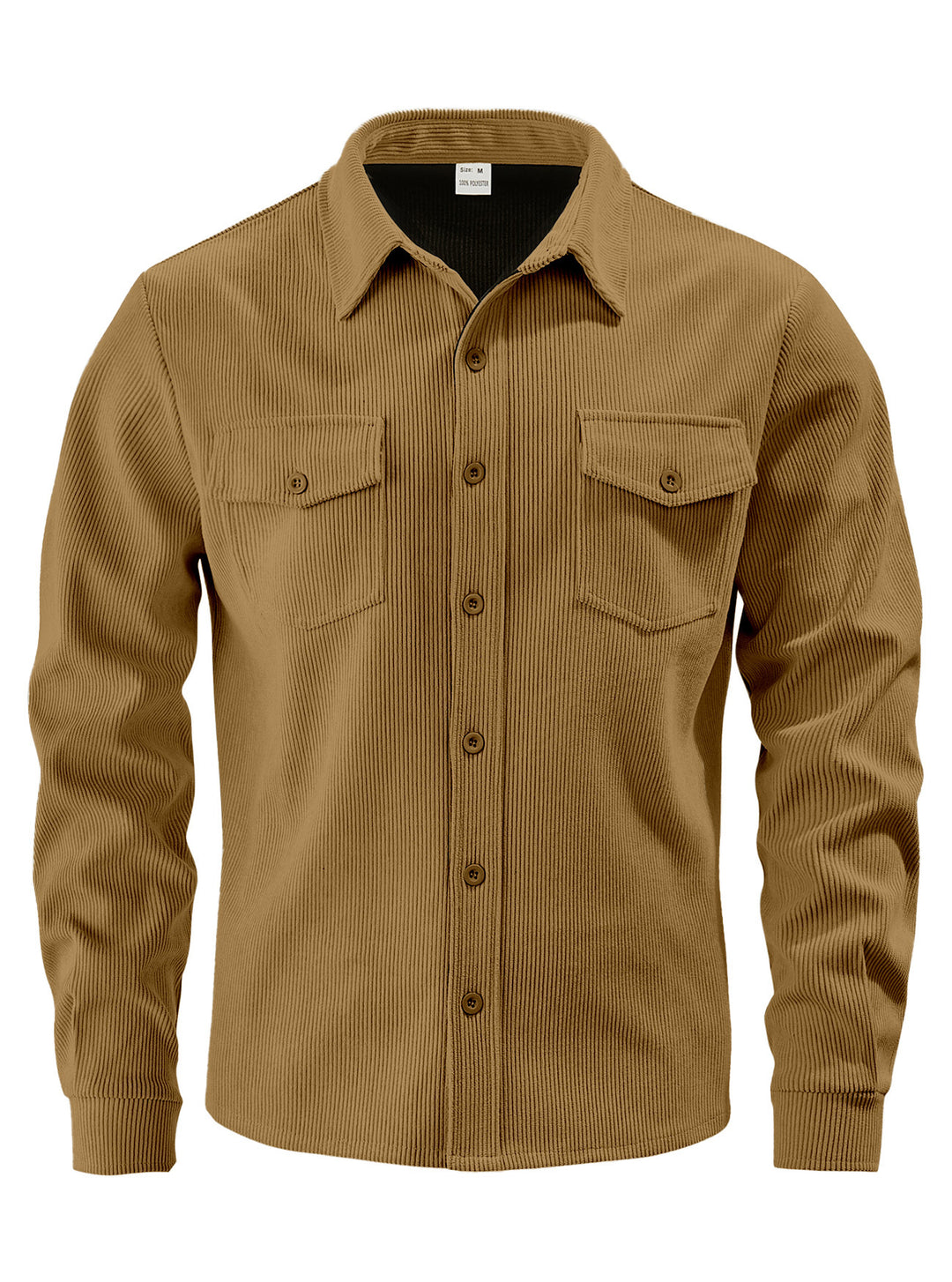 Men's cord shirt jacket made of wide corduroy with flap pockets and shirt collar Mune Fashion