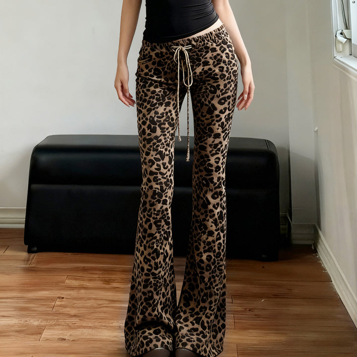 Women's flared trousers with high comfort waistband and elastic jersey material Mune Fashion