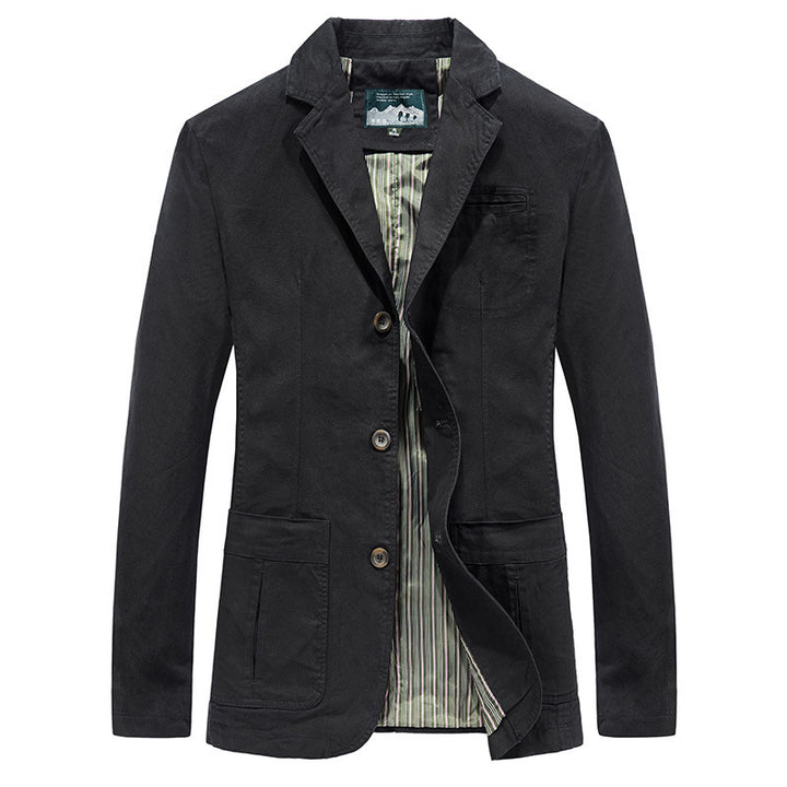Men's Canvas Blazer in Casual Worker Look with Striped Lining Mune Fashion
