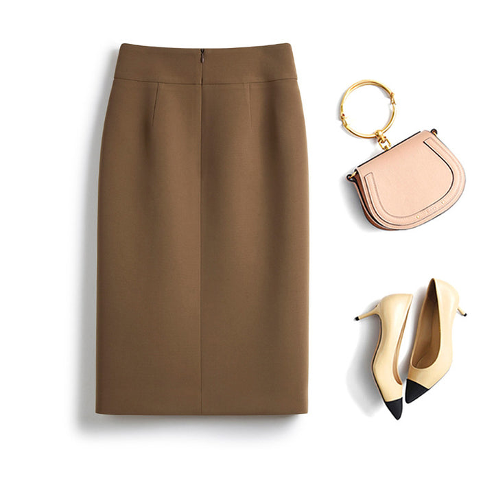 Women Elegant Pencil Skirt with Button Detail Mune Fashion