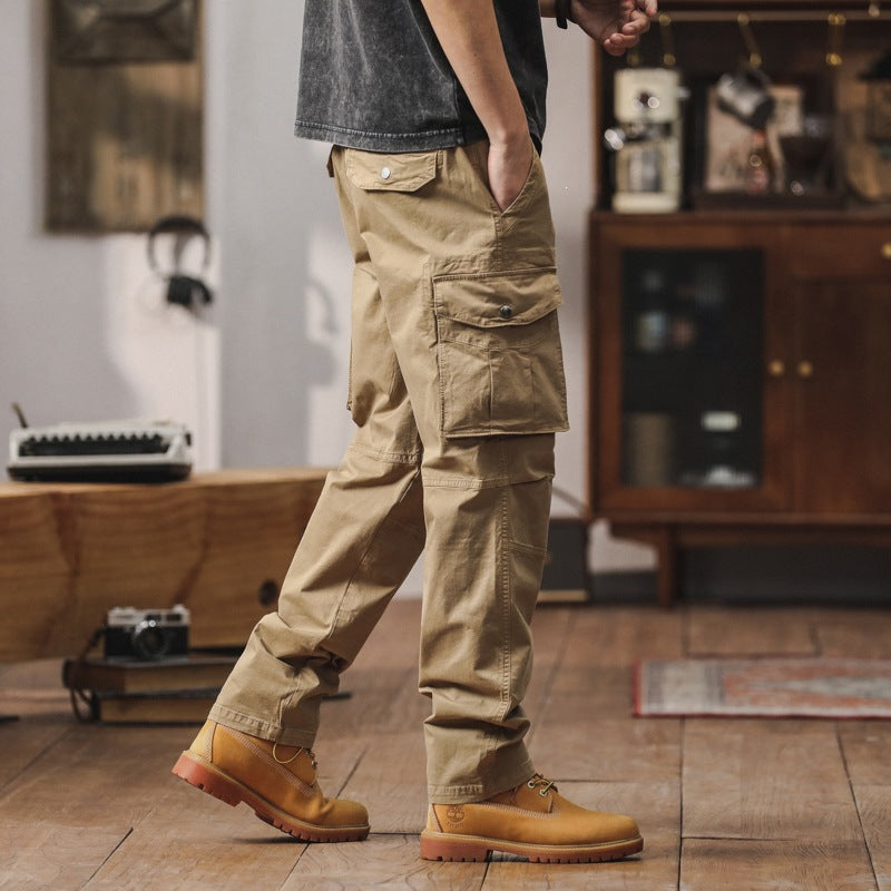 Men's Robust Relaxed-Fit Cargo Pants with Reinforced Knees and Multiple Pockets Mune Fashion