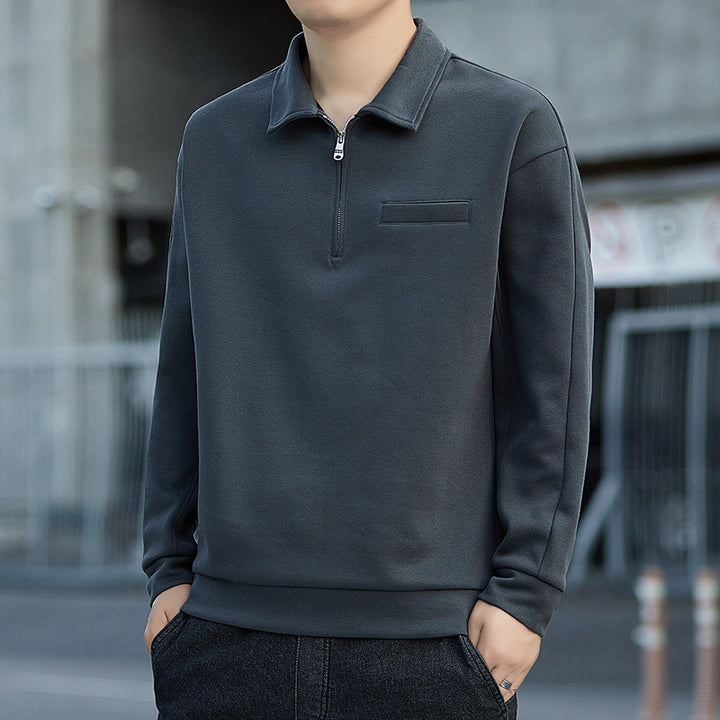 Men's Half-Zip Sweatshirt with Polo Collar and Chest Pocket Mune Fashion