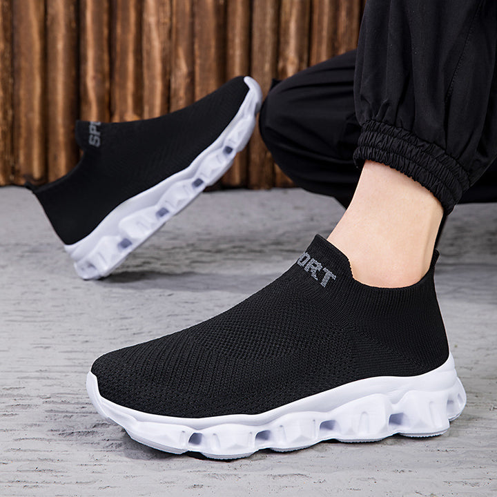 Unisex nan seamless knit slip-on with sock-like shaft and sculpted cushioning sole Mune Fashion