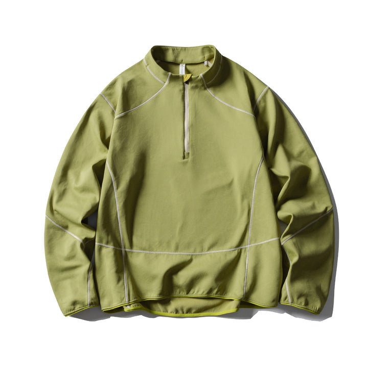 Unisex Half-zip fleece pullover with stand-up collar, flat seams and adjustable hem Mune Fashion