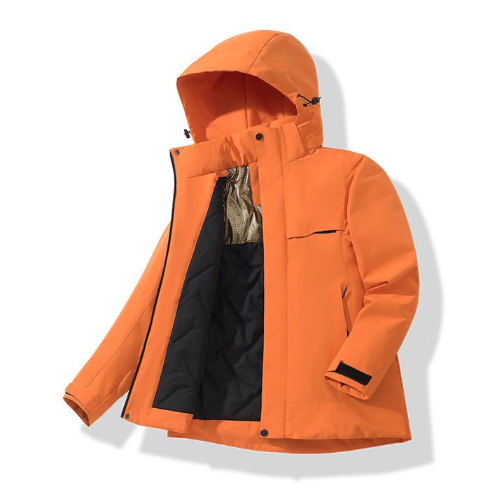 Men Water-repellent Thermal Parka with Hood, Quilted Interior & Hidden Zipper Mune Fashion