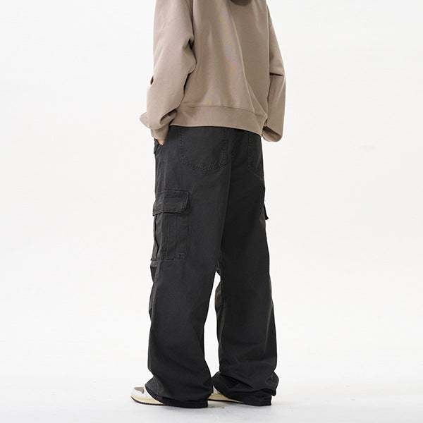 Men's Relaxed Utility Cargo Pants in Palazzo Cut made of Cotton Twill Mune Fashion