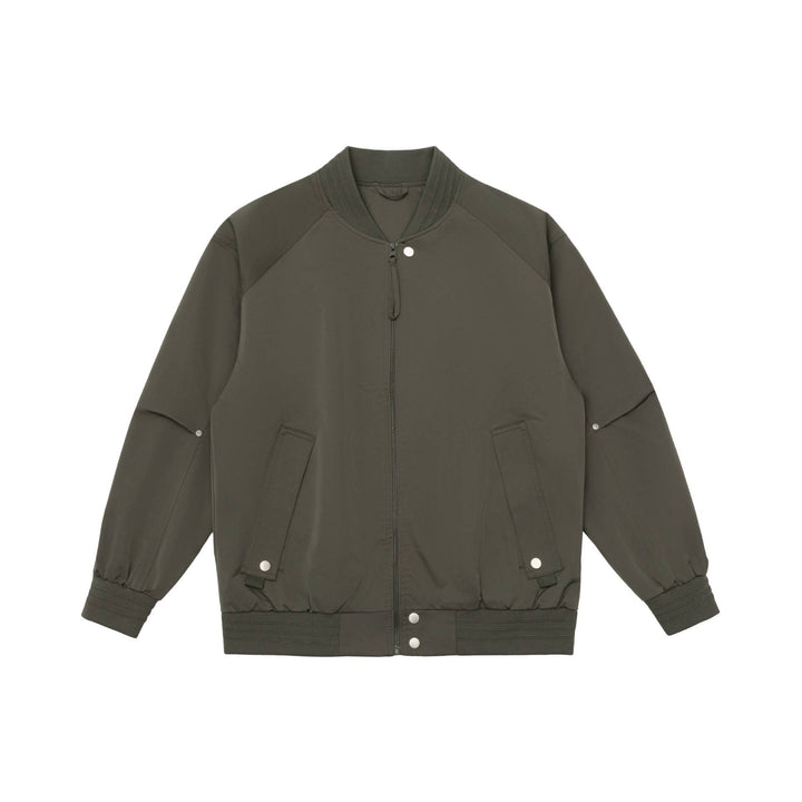 Men's Boxy Bomber Jacket with Stand-Up Collar, Concealed Zippers and Flap Pockets Mune Fashion